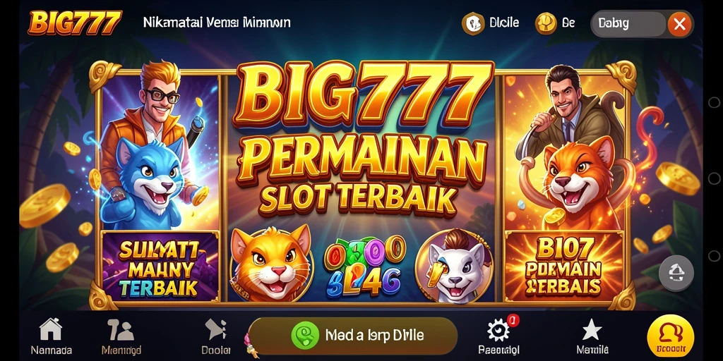 Tangkapan layar permainan Slot BIG777 dengan fitur bonus menarik.