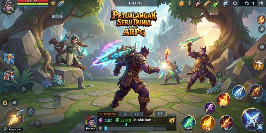 Screenshot H03 menampilkan aksi pertarungan seru di dunia ARPG.