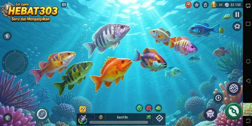Screenshot gameplay HEBAT303 dengan aksi menembak ikan yang seru.