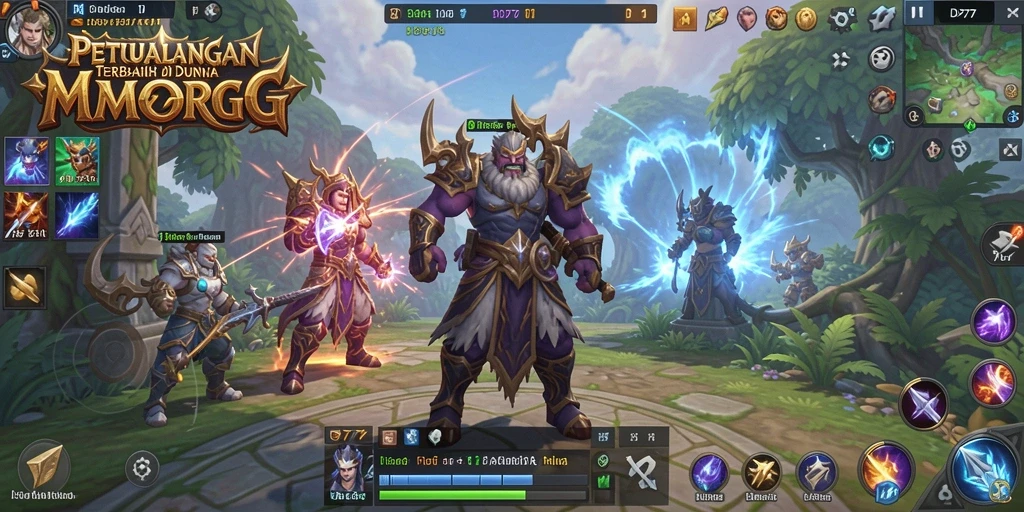 Tampilan aksi seru dalam gameplay MMORPG IDR77.