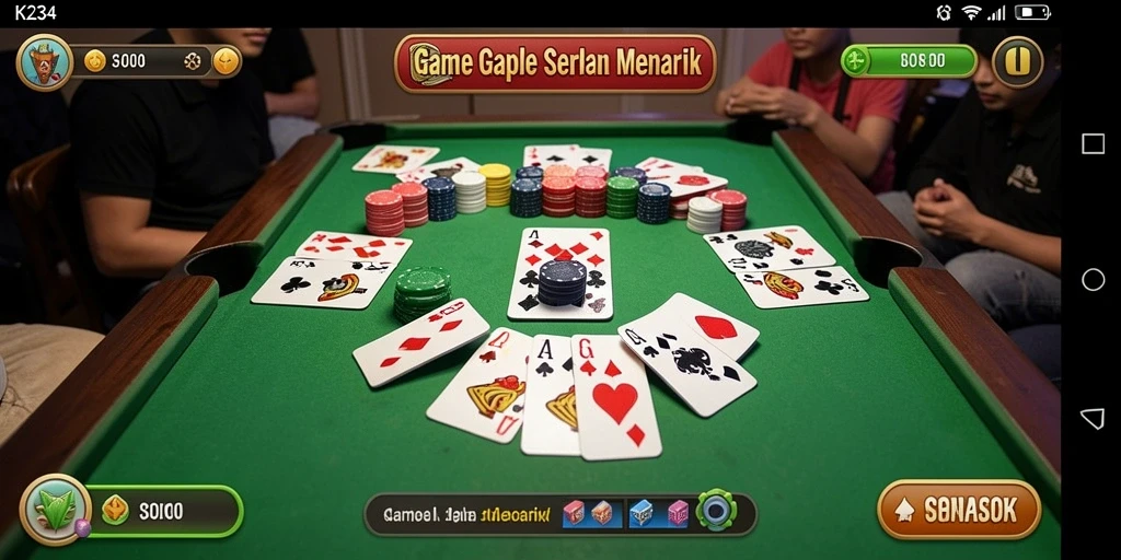 Gameplay seru dalam aplikasi Gaple K234 yang menghibur.