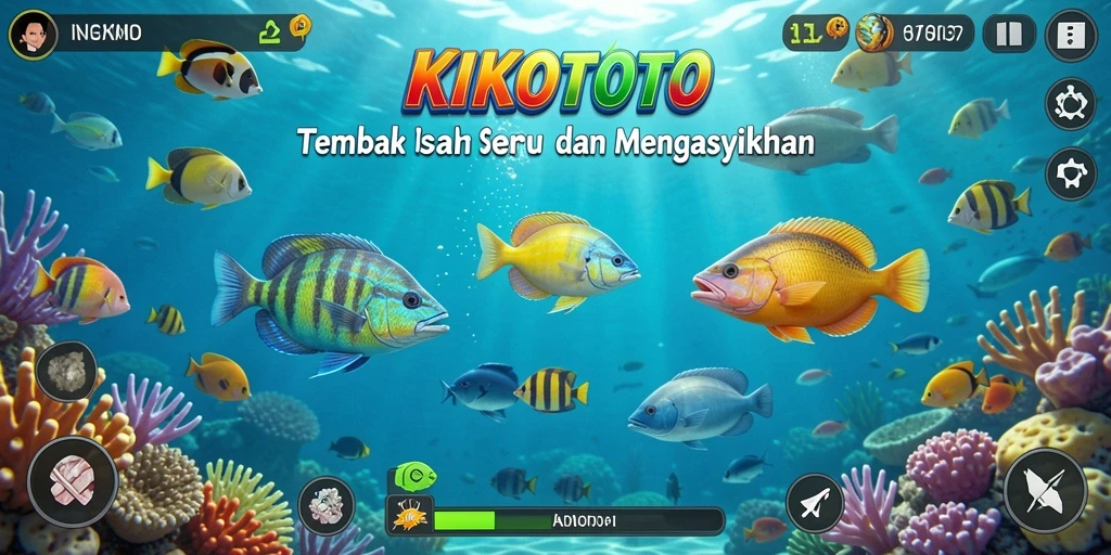 Tampilan gameplay KIKOTOTO yang seru saat menangkap ikan.