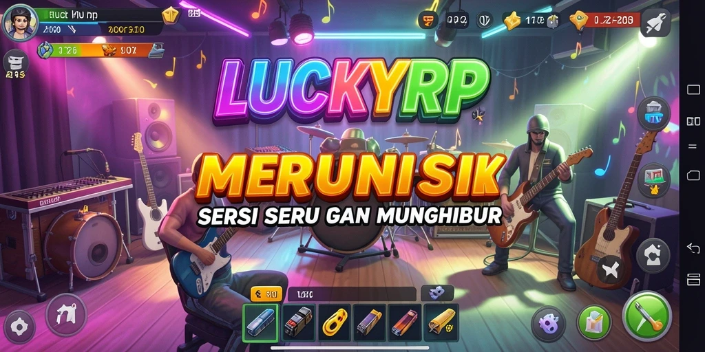Screenshot gameplay LUCKYRP yang menampilkan momen seru bermain musik.