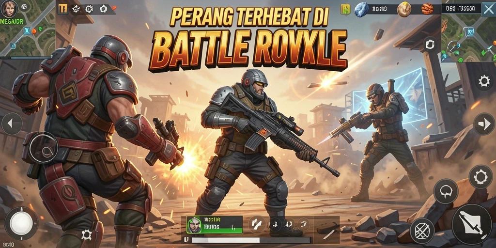 Gameplay seru dalam pertempuran Battle Royale.