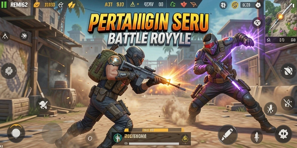 Tangkapan layar memperlihatkan aksi seru pertempuran dalam REMI62.