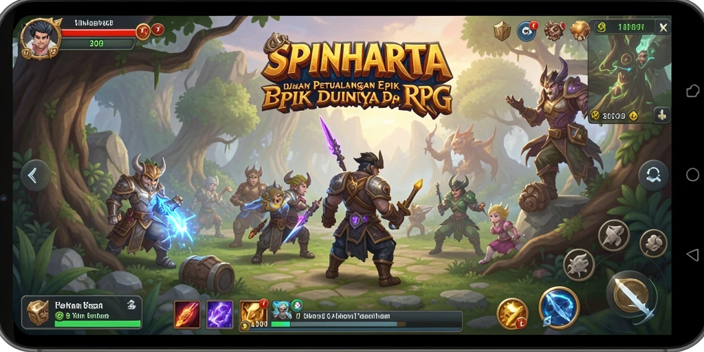 Tampilan gameplay menarik dari SPINHARTA menampilkan pertempuran seru dan eksplorasi mendalam.