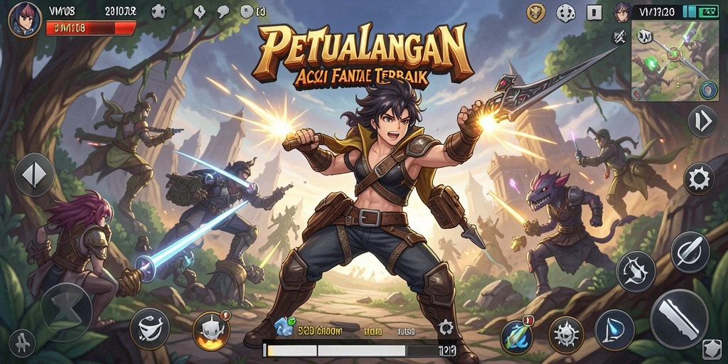 Tampilan gameplay VM108 yang penuh aksi dan karakter menarik.